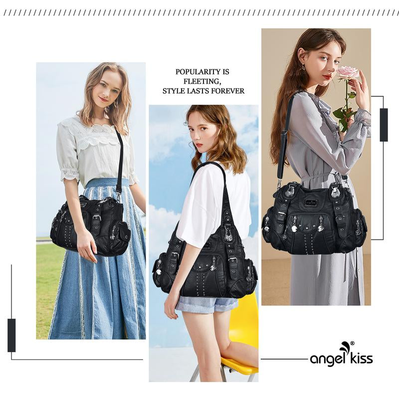 Angel Kiss Purses for Women Soft PU Leather Large Hobo Bags for Women Shoulder Bag Springtok