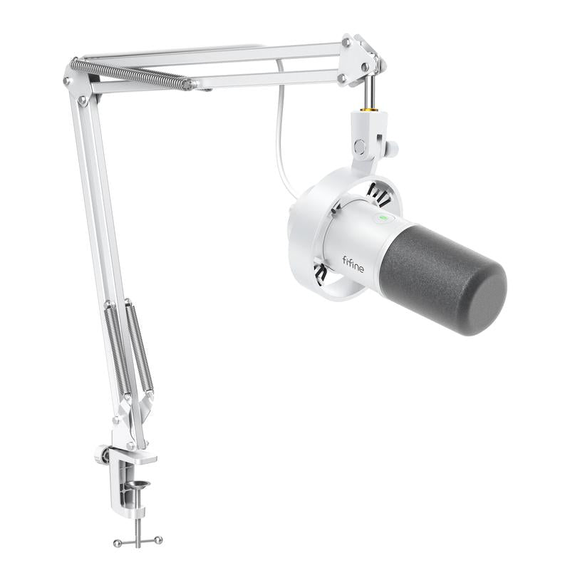 Fifine K688CT Dynamic Microphone with Boom Arm, Studio Vocal XLR Microphone, Podcast USB Mic Kit for PC with Mute Button, Volume Knob, Headphone Jack, for Streaming Recording Gaming