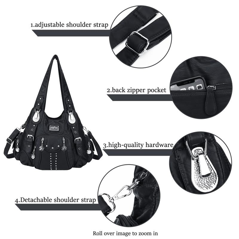Angel Kiss Purses for Women Soft PU Leather Large Hobo Bags for Women Shoulder Bag Springtok