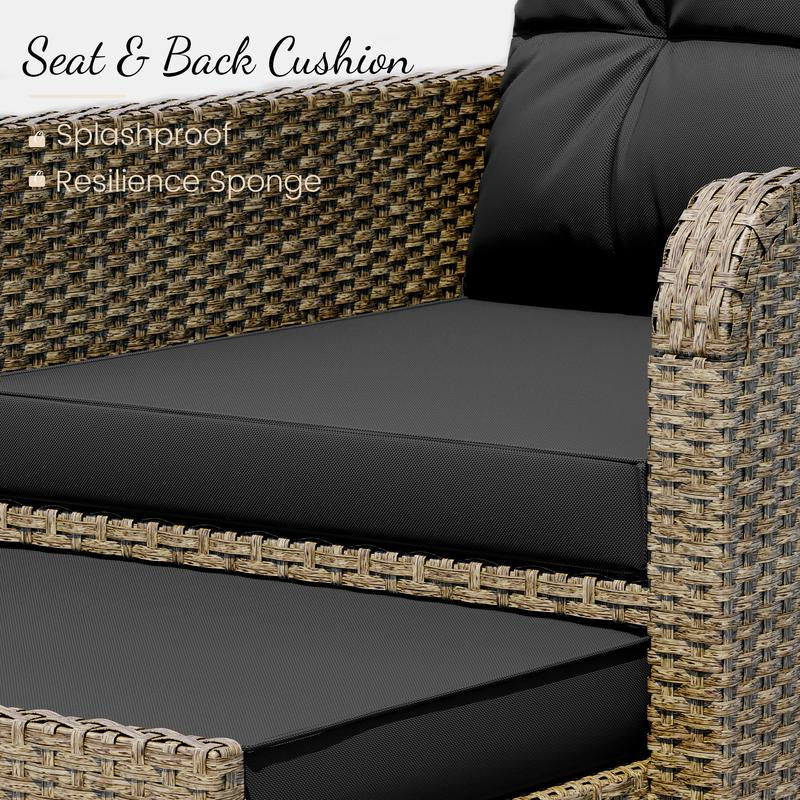 [2-Package Shipping] LHBCRAFT 5 Pieces Patio Set, Outdoor Patio Set, Patio Furniture Set, Conversation Set, 2 Person Patio Set, Ourdoor Wicker Sofa Set