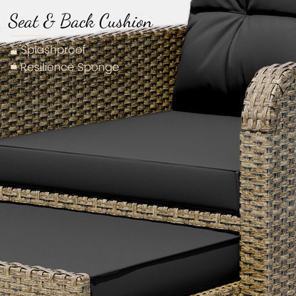 [2-Package Shipping] LHBCRAFT 5 Pieces Patio Set, Outdoor Patio Set, Patio Furniture Set, Conversation Set, 2 Person Patio Set, Ourdoor Wicker Sofa Set
