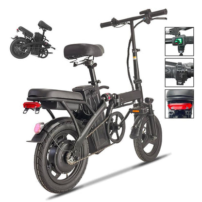 Green Folding Electric Bike-Powerful Motor, Fast Speed, 48V 350W 14-Inch Tires, Commuter-Friendly, Light Weight, Long-Lasting Battery Portable Electric Bike Folding,Electric Bike,14 Inch E-Bike,Lightweight Electric Bicycle,Compact E-Bike