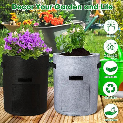 Potato Grow Bag, 4 Counts/Set Planting Bag with Harvest Window & Handle, Raised Garden Beds, Modern Planter Pots for Potatoes, Tomatoes & Vegetables, Garden Accessories