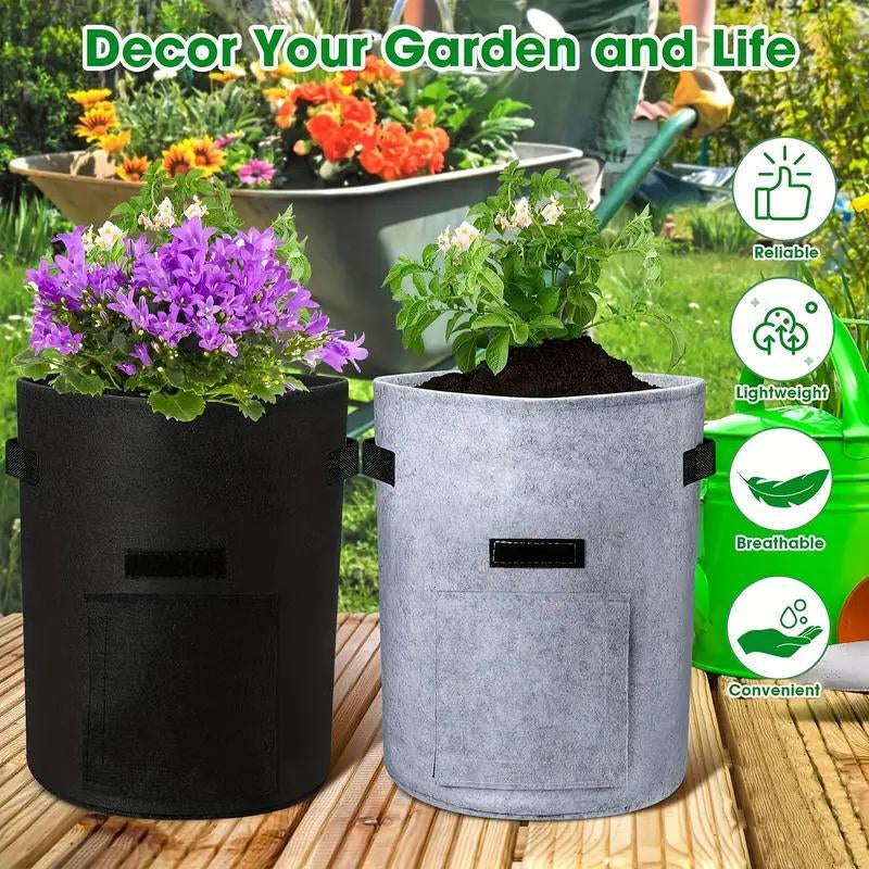 Potato Grow Bag, 4 Counts/Set Planting Bag with Harvest Window & Handle, Raised Garden Beds, Modern Planter Pots for Potatoes, Tomatoes & Vegetables, Garden Accessories