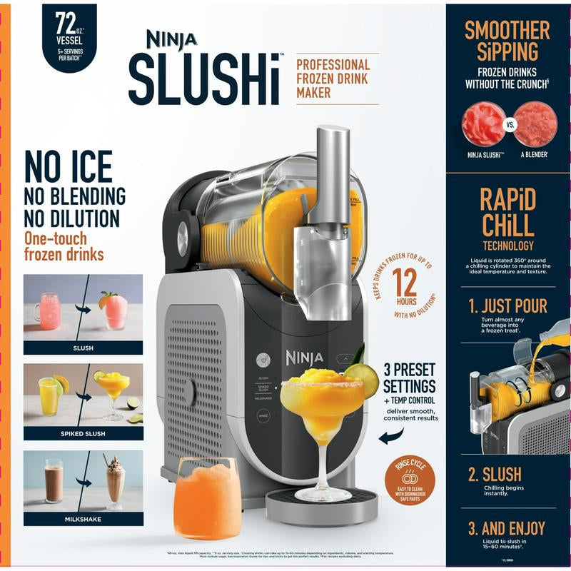 Ninja Slushi - Professional Frozen Drink Maker, 72Oz, 3-In-1, Summer Time, Rapidchill Technology, Temperature and Texture Controls, and Easy Cleaner