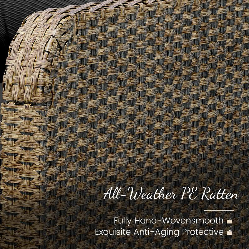 [2-Package Shipping] LHBCRAFT 5 Pieces Patio Set, Outdoor Patio Set, Patio Furniture Set, Conversation Set, 2 Person Patio Set, Ourdoor Wicker Sofa Set